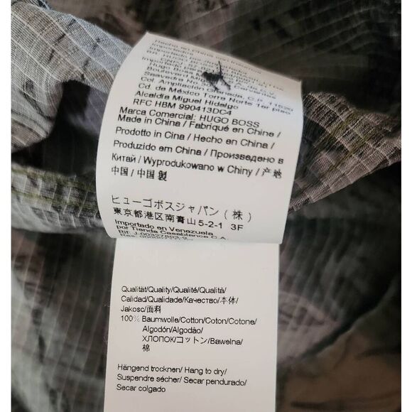 Hugo by Hugo Boss Short Sleeve Tropics Print Button Down Shirt Size Medium - Picture 8 of 8